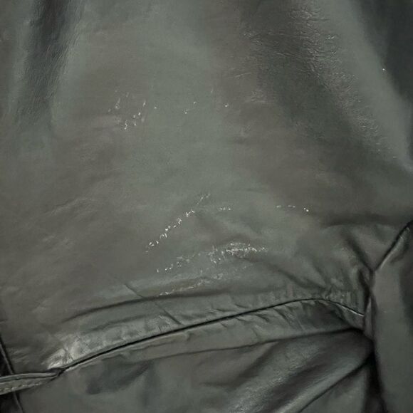 Sears Black Vintage Long Leather Coat Small - Picture 11 of 15